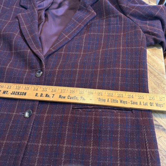 Eddie Bauer Womens Plaid Blazer Jacket Wool Tweed Vintage Size XXL - Picture 6 of 9